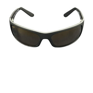 Maui Jim Pe'ahi Polarized Wrap Sunglasses Matte Black Brown lenses MJ0202S-002